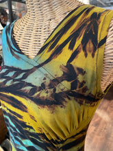 Load image into Gallery viewer, Heyne Bogut Turquoise &amp; yellow Rayon Tye Dye Sleeveless Dress, Size 3=L
