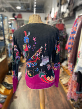 Load image into Gallery viewer, ETRO Black &amp; Pink Blend Printed Longsleeve lightweight Sweater, Size 42
