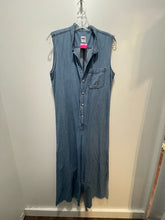 Load image into Gallery viewer, NSF Blue Cotton distressed hem Sleeveless Jumpsuit, Size M
