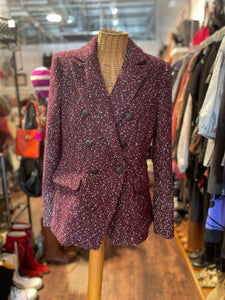 Rag & Bone Burgundy Tweed Blazer, Size 10