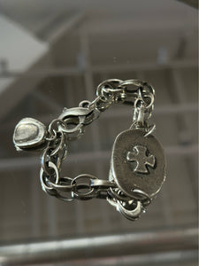 Jes Maharry Sterling Silver Chain Bracelet W/Bird Charm