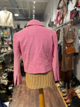 Load image into Gallery viewer, Patou Pink Cotton Tweed Cropped gold accents Blazer, Size 36
