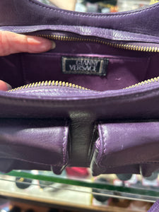 Gianni Versace Purple Leather double pocket Purse, AS IS-Inside