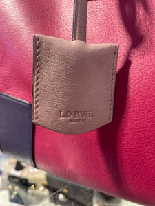 LOEWE Purple & Red Leather Colorblock Handbag