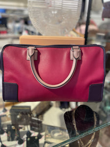 LOEWE Purple & Red Leather Colorblock Handbag