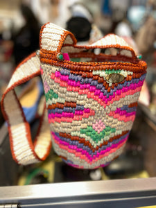 Gas Bijoux multi color Raffia Bucket bag Crossbody Purse