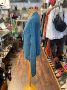 Nation LTD Blue Baby Alpaca knit button Cardigan, Size L