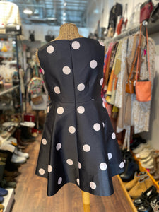 Kate Spade Black Polyester Polka Dot Sleeveless v neck Dress