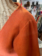 Load image into Gallery viewer, Erica Tanov Orange Virgin Wool raw edges button close Blazer, Size 3=L
