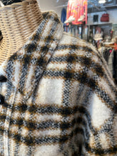 Load image into Gallery viewer, Isabel Marant Etoile Cream &amp; Brown Wool Blend Plaid Button up Coat, Size 36
