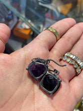 Load image into Gallery viewer, Bottega Veneta Purple Sterling Silver Earrings, Designer Stamp, Gently Worn
