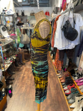 Load image into Gallery viewer, Heyne Bogut Turquoise &amp; yellow Rayon Tye Dye Sleeveless Dress, Size 3=L
