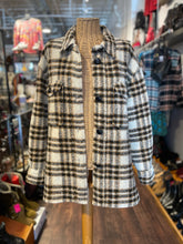 Load image into Gallery viewer, Isabel Marant Etoile Cream &amp; Brown Wool Blend Plaid Button up Coat, Size 36
