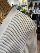 Load image into Gallery viewer, Anine Bing White &amp; Tan Rayon Ribbed striped Button Up Cardigan
