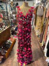 Load image into Gallery viewer, MARCHESA notte Pink &amp; Red Nylon Blend 3d Floral Dress, Size 4
