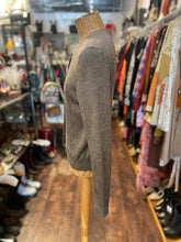 Load image into Gallery viewer, AKRIS Taupe Cashmere &amp; Silk Plaid cardigan Sweater
