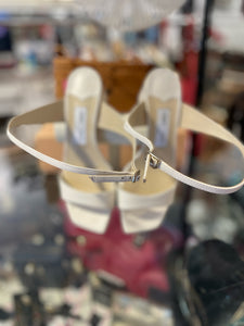 Jimmy Choo Ivory Leather Sandal, Size 38