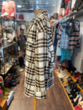 Load image into Gallery viewer, Isabel Marant Etoile Cream &amp; Brown Wool Blend Plaid Button up Coat, Size 36
