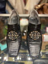 Load image into Gallery viewer, CHANEL Black Snakeskin Loafer W/Rhinestones,  Size 40
