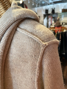 VINCE Beige Wool knit Hood Sweater, Size L