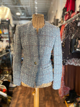 Load image into Gallery viewer, Isabel Etoile Marant Blue Wool Tweed raw hem button closure Jacket, Size 36
