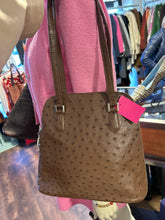 Load image into Gallery viewer, Amare Zuri Brown Genuine Ostrich Leather shoulder Purse
