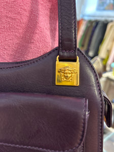 Gianni Versace Purple Leather double pocket Purse, AS IS-Inside