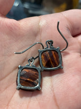 Load image into Gallery viewer, Bottega Veneta Brown Sterling Silver Earrings, Designer Stamp, Gently Worn
