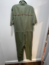 Load image into Gallery viewer, XIRENA Khaki Green Cotton trim design Short sleeve drawstring waist Jumpsuit, Size M
