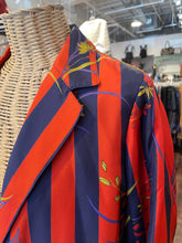 Load image into Gallery viewer, Raquel Allegra navy &amp; red Silk Stripe Blazer Style, Size 3=L
