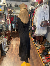 Load image into Gallery viewer, Erica Tanov Black Silk lace Maxi slip Dress, needs pressing, Size 4=XL
