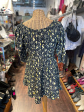 Load image into Gallery viewer, DOEN black &amp; yellow organic cotton blend Floral Longsleeve NWT Dress, Size L
