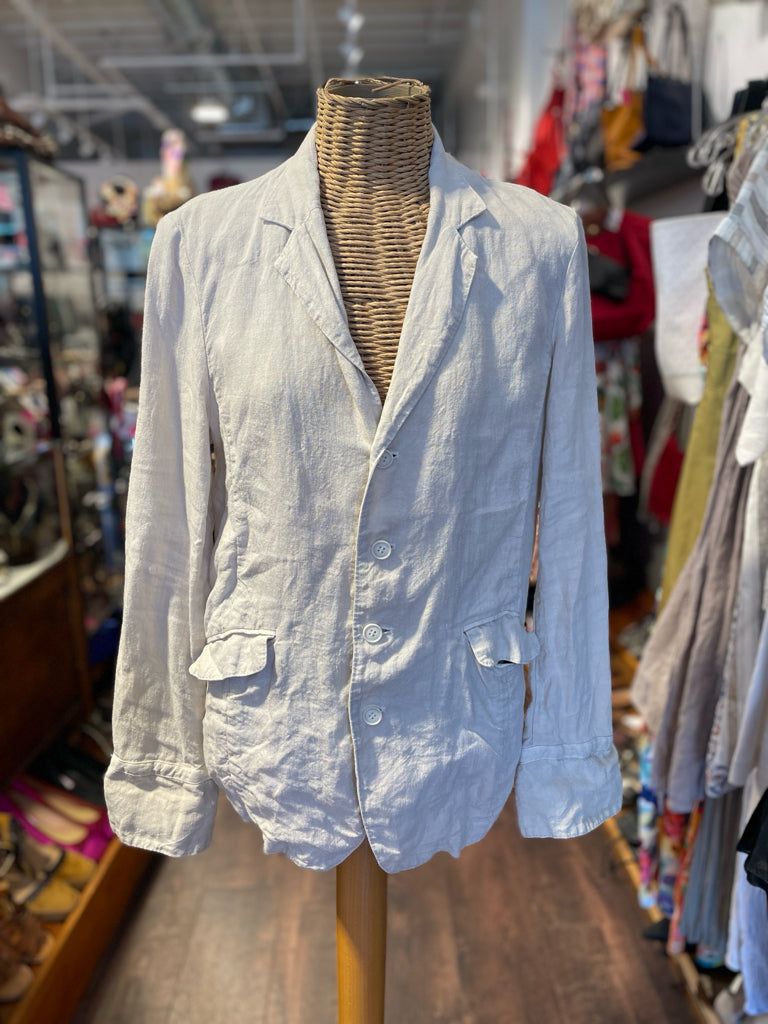 Pas de Calais Beige linen & cotton Button Up Blazer