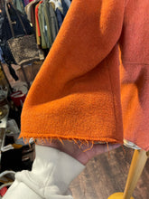 Load image into Gallery viewer, Erica Tanov Orange Virgin Wool raw edges button close Blazer, Size 3=L
