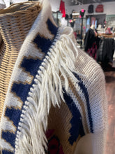 Load image into Gallery viewer, Figue Cream &amp; Navy alpaca Printed tie accent Sweater, Size XS/S
