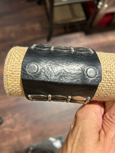 Load image into Gallery viewer, Calleen Cordero Black Leather Wide Studded Bracelet
