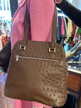 Load image into Gallery viewer, Amare Zuri Brown Genuine Ostrich Leather shoulder Purse
