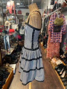 Betsey Johnson Black & White Cotton Checkered Dress, Size 4