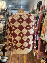 Load image into Gallery viewer, Acne Studios beige &amp; brown Wool Blend Argyle Cardigan
