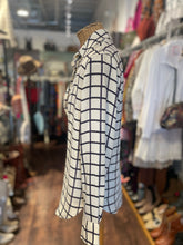 Load image into Gallery viewer, Isabel Marant Etoile white &amp; blue Silk Grid Print Longsleeve Top, Size 42
