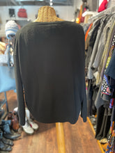 Load image into Gallery viewer, Nili Lotan Black Cashmere rib accent Gently worn Sweater
