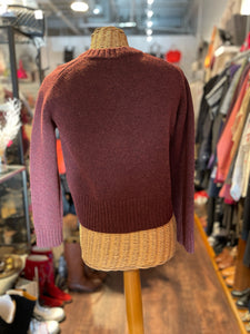 SOEUR Maroon Wool Blend Button Up Sweater, Size 36