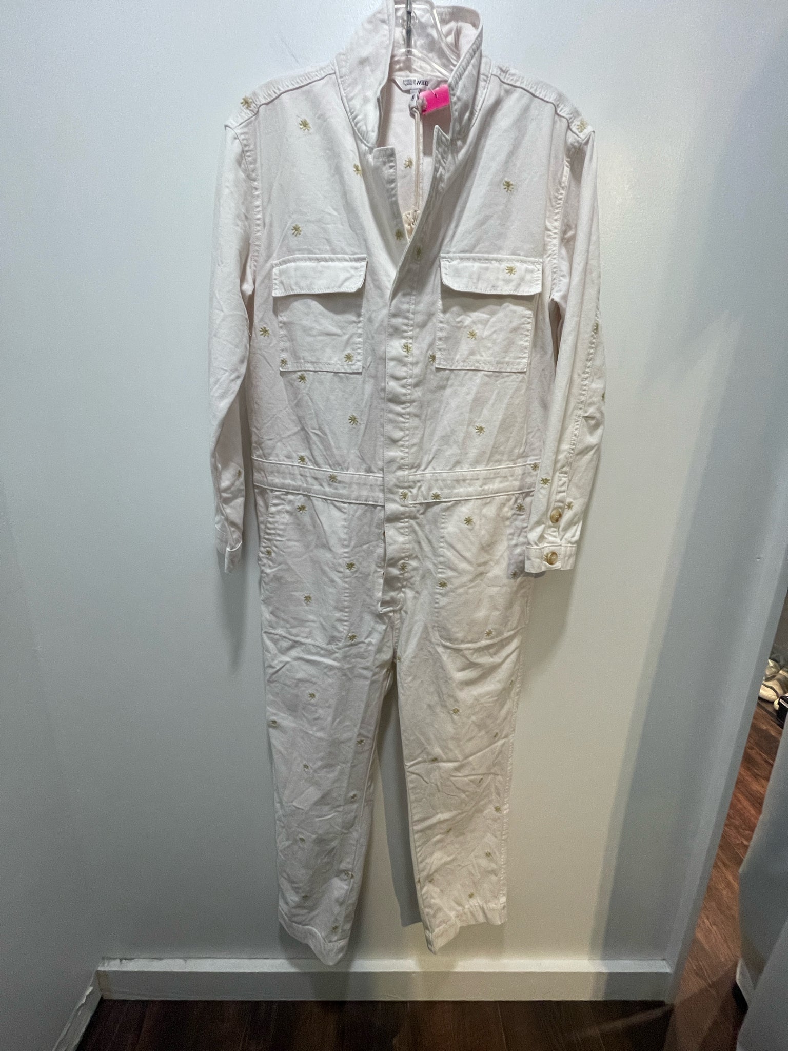 Driftwood White Cotton Button up NWT Jumpsuit, Size M