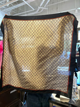 Load image into Gallery viewer, GUCCI red, black &amp; brown Logo print W/ Gold bees Scarf
