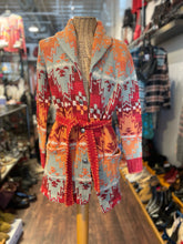 Load image into Gallery viewer, Ralph Lauren Orange &amp; Red linen, wool, cotton Printed NWT! Sweater, Size S
