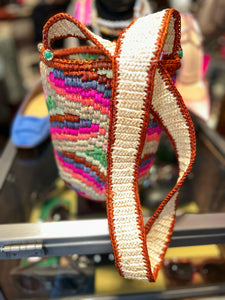 Gas Bijoux multi color Raffia Bucket bag Crossbody Purse