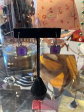 Load image into Gallery viewer, Bottega Veneta Purple Sterling Silver Earrings, Designer Stamp, Gently Worn
