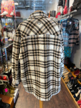 Load image into Gallery viewer, Greylin Brown &amp; White Poly Plaid Cropped Coat, Size M
