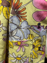 Load image into Gallery viewer, Keith Kelly NYC Yellow &amp; Multi Cotton flower denim W/logo buttons Jacket, Size XXS
