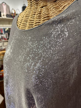 Load image into Gallery viewer, Stella Carakasi Grey &amp; Silver linen &amp; nylon metallic splatter Layering Top, Size S
